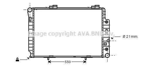 Радіатор охолодження двигуна MB W202(C) MT/AT +AC 96- (Ava) AVA COOLING MSA2174 (фото 1)