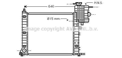 Радіатор охолодження MERCEDES VITO I W638 (96-) (вир-во AVA) AVA COOLING MSA2264 (фото 1)
