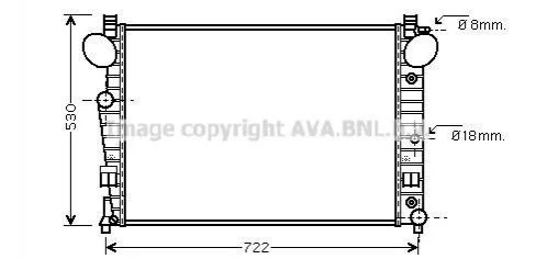 Радиатор охлаждения MERCEDES S-CLASS W220 (98-) (выр-во AVA) AVA COOLING MSA2308 (фото 1)