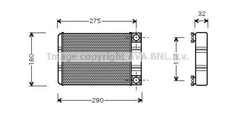 Радіатор обігрівача салону AVA COOLING MSA6312
