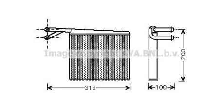 Радіатор обігрівача салону AVA COOLING MSA6372