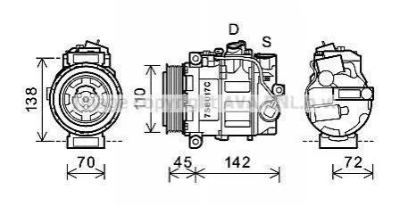 Компрессор C180 2.0 i * (W203) 00-02 (AVA) AVA COOLING MSAK615 (фото 1)