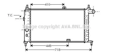 Радіатор KADETT E/COMBO A 1.6 DIES (Ava) AVA COOLING OL2066