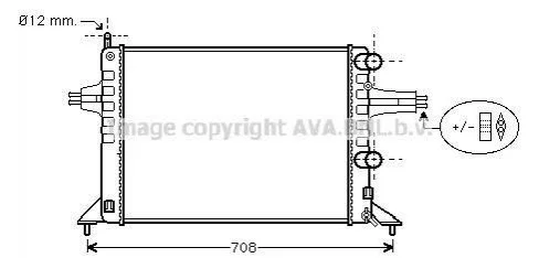 Радиатор охлаждения двигателя ASTRA G 1.2 MT-AC 98-04 (Ava) AVA COOLING OL2257 (фото 1)