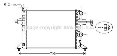 Радиатор охлаждения двигателя ASTRA G 1.2 MT-AC 98-04 (Ava) AVA COOLING OL2257