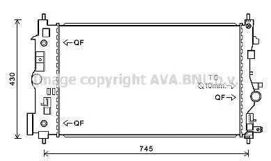 Радіатор охолодження CHEVROLET CRUZE, OPEL ASTRA J (AVA) AVA COOLING OL2546
