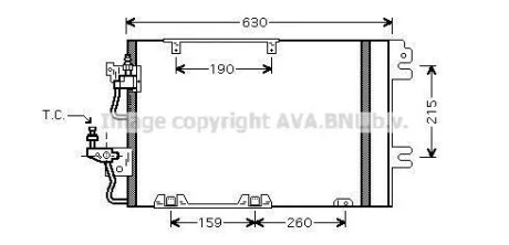 Радиатор кондиционера OPEL ASTRA H (04-) (выр-во AVA) AVA COOLING OL5367D