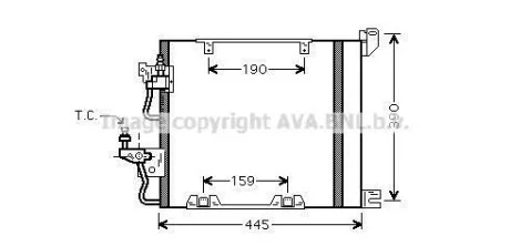 Радиатор кондиционера (Конденсатор) с осушителем AVA COOLING OL5368D