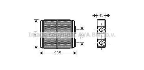 Теплообмінник, система опалення салону AVA COOLING OL6403