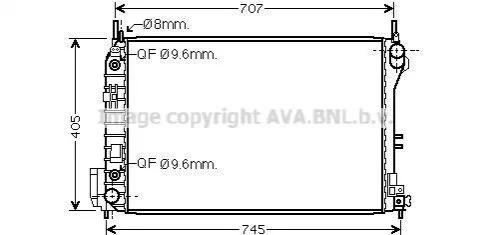 Радіатор охолодження OPEL VECTRA C (02-) (вир-во AVA) AVA COOLING OLA2341 (фото 1)