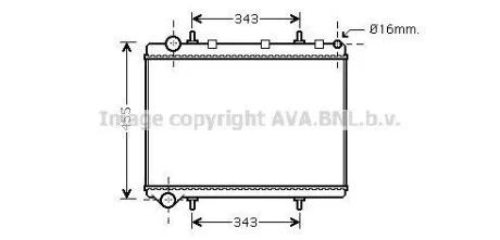 Радіатор P307/PICASSO/C4 03- (Ava) AVA COOLING PE2259