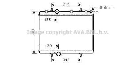 Радiатор охолодження (вир-во AVA) AVA COOLING PE2281