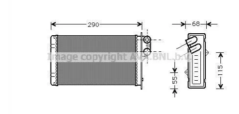 Радиатор обогревателя P405/P406 ALL MT/AT 87-99 (Ava) AVA COOLING PE6100 (фото 1)