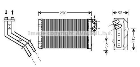 Радиатор обогревателя RENAULT SCENIC I (96-) (выр-во AVA) AVA COOLING RT6227