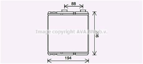 Радіатор обігрівача RENAULT LAGUNA (2008) (Ava) AVA COOLING RT6634
