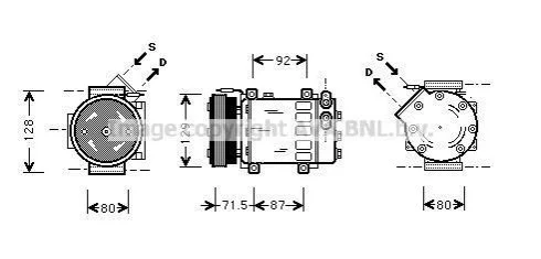 Компрессор кондиционера DACIA LOGAN (2005)/ RENAULT MEGANE (1996) (выр-во AVA) AVA COOLING RTAK281 (фото 1)
