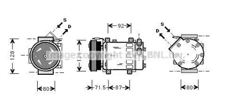 Компрессор кондиционера DACIA LOGAN (2005)/ RENAULT MEGANE (1996) (выр-во AVA) AVA COOLING RTAK281
