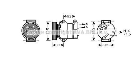 Компрессор кондиционера NISSAN/RENAULT (AVA) AVA COOLING RTAK441