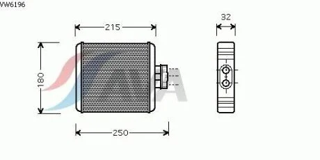 Радіатор обігрівача салону AVA COOLING VN6196