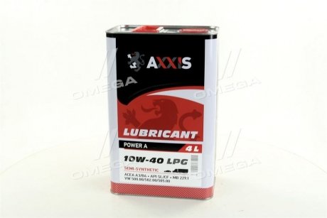 Моторное масло 4 л 10W40 Бензиновый, Газ Полусинтетическое Axxis AX-2029