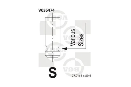 Клапан впускной BGA V035474
