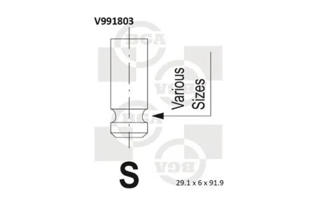 Клапан впускной BGA V991803