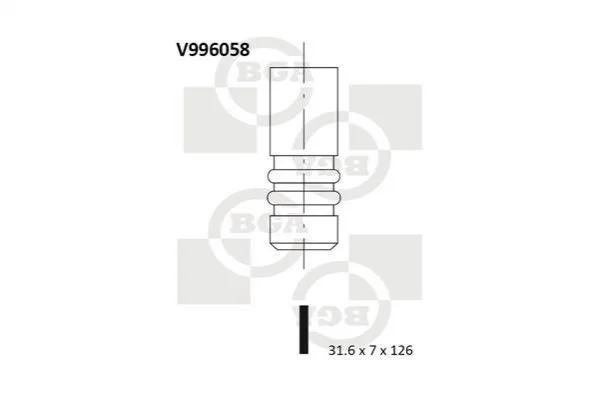 Клапан двигателя BGA V996058 (фото 1)