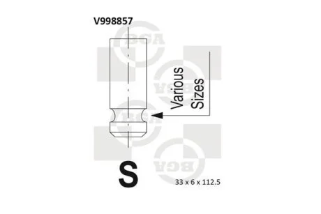 Клапан впускний BGA V998857