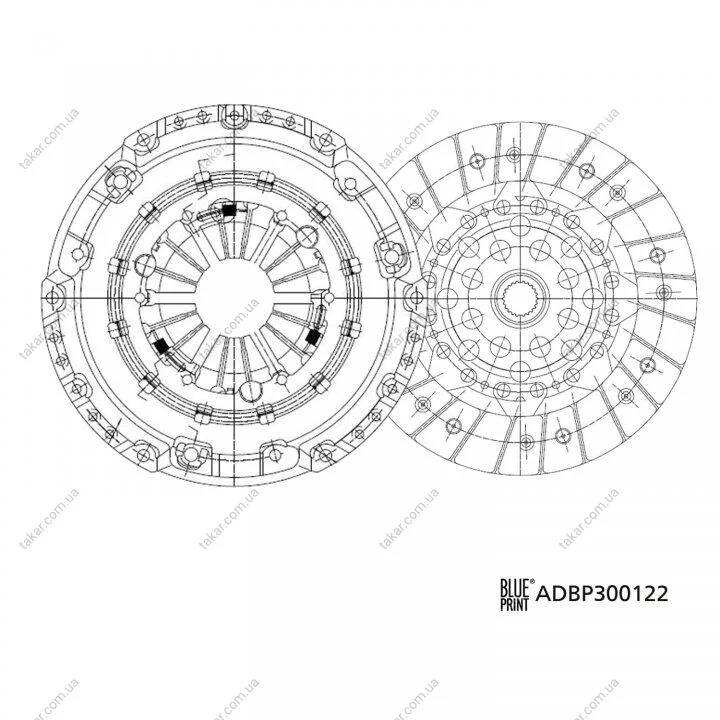 Комплект зчеплення BLUE PRINT ADBP300122 (фото 1)