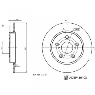 Диск гальмівний BLUE PRINT ADBP430103