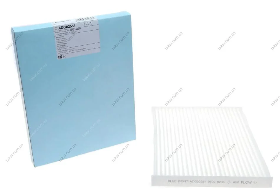 Фільтр салону тонкого очищення BLUE PRINT ADG02551 (фото 1)