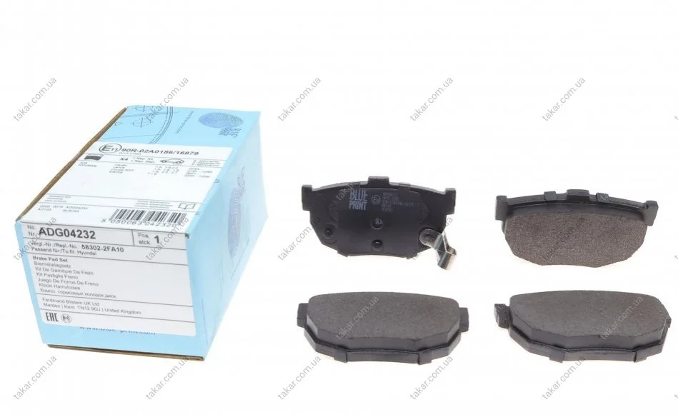 Тормозные колодки задние дисковые BLUE PRINT ADG04232 (фото 1)