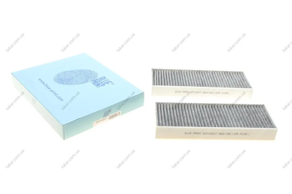 К-т сменных фильтрующих элементов воздушного фильтра салона BLUE PRINT ADP152517 (фото 1)