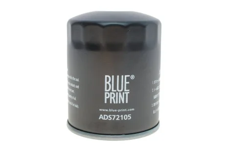 Масляный фильтр винт накручеваемый BLUE PRINT ADS72105