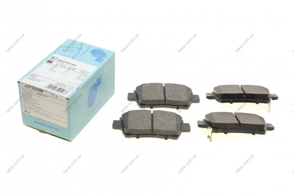 Тормозные колодки передние дисковые BLUE PRINT ADT342105 (фото 1)