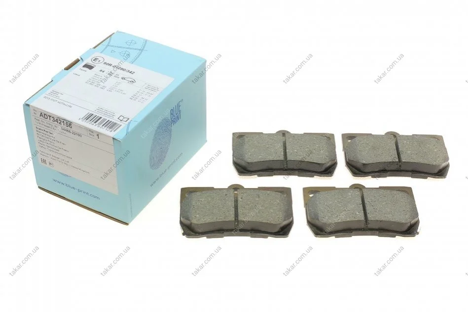 Гальмівні колодки задні дискові BLUE PRINT ADT342156 (фото 1)