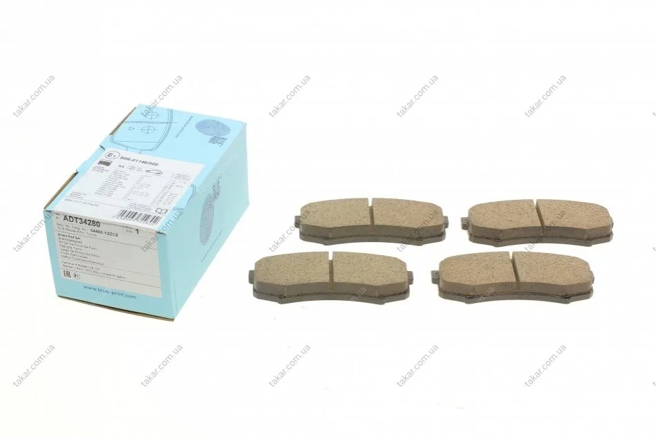 Гальмівні колодки задні дискові BLUE PRINT ADT34280 (фото 1)