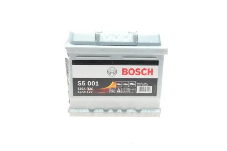 АКБ S5 SILVER 52 А*ч -/+ 520A BOSCH 0092S50010
