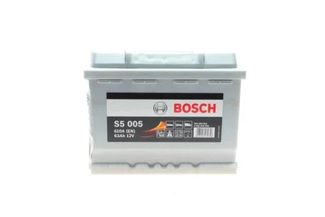 АКБ S5 SILVER 63 А*ч -/+ 610A BOSCH 0 092 S50 050