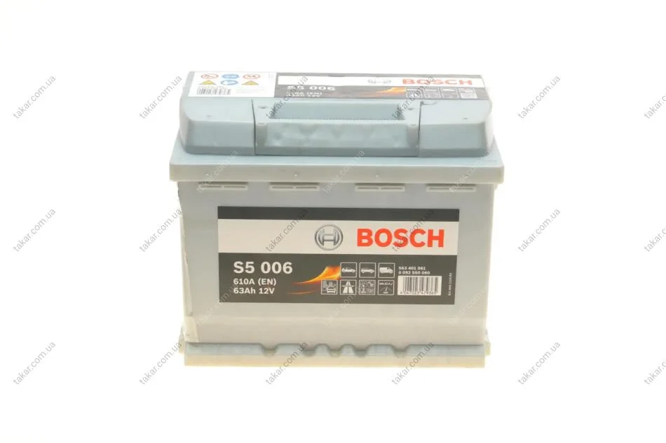 Акумулятор Bosch 12В/63Аг/610А/14,849кг BOSCH 0 092 S50 060 (фото 1)