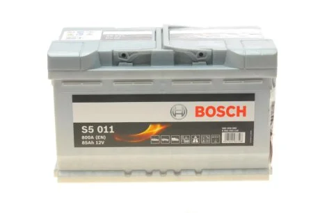 АКБ S5 SILVER 85 А*ч -/+ 800А BOSCH 0092S50110