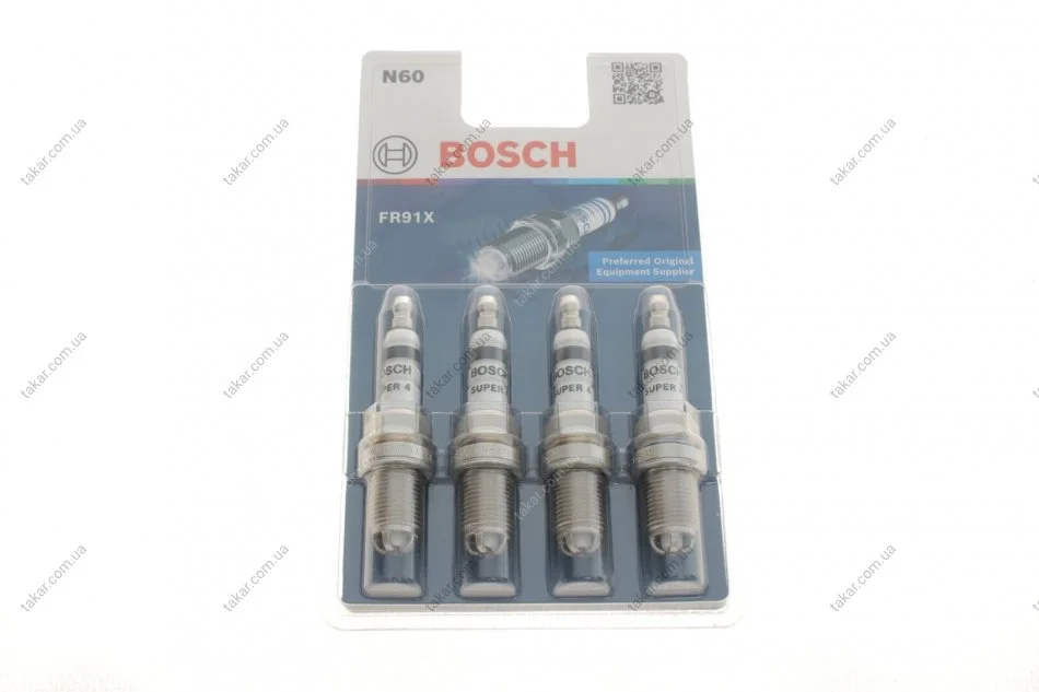 Свеча зажигания бензин никель 4 шт BOSCH 0242222804 (фото 1)