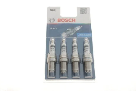 Свічка запалювання бензин нікель 4 шт BOSCH 0242222804