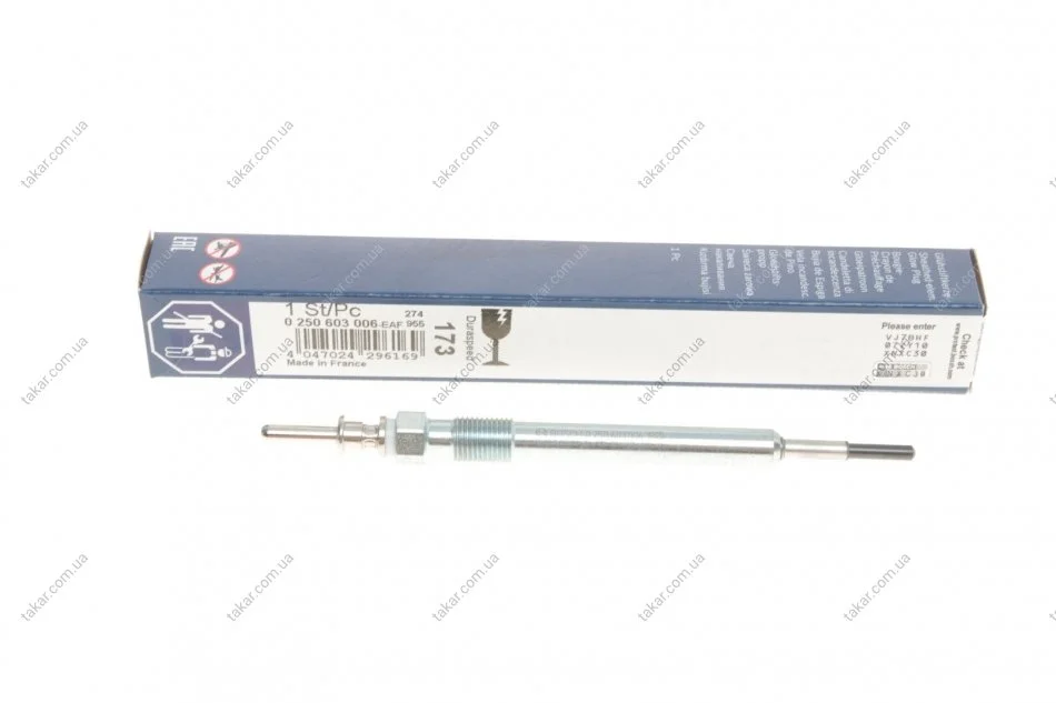 Свічка розжарювання 7V, 134мм BOSCH 0 250 603 006 (фото 1)