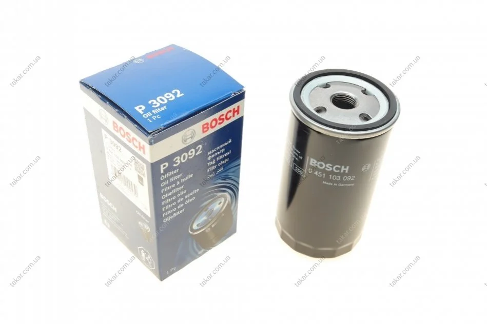 Масляний фільтр гвинт накручуваний BOSCH 0 451 103 092 (фото 1)