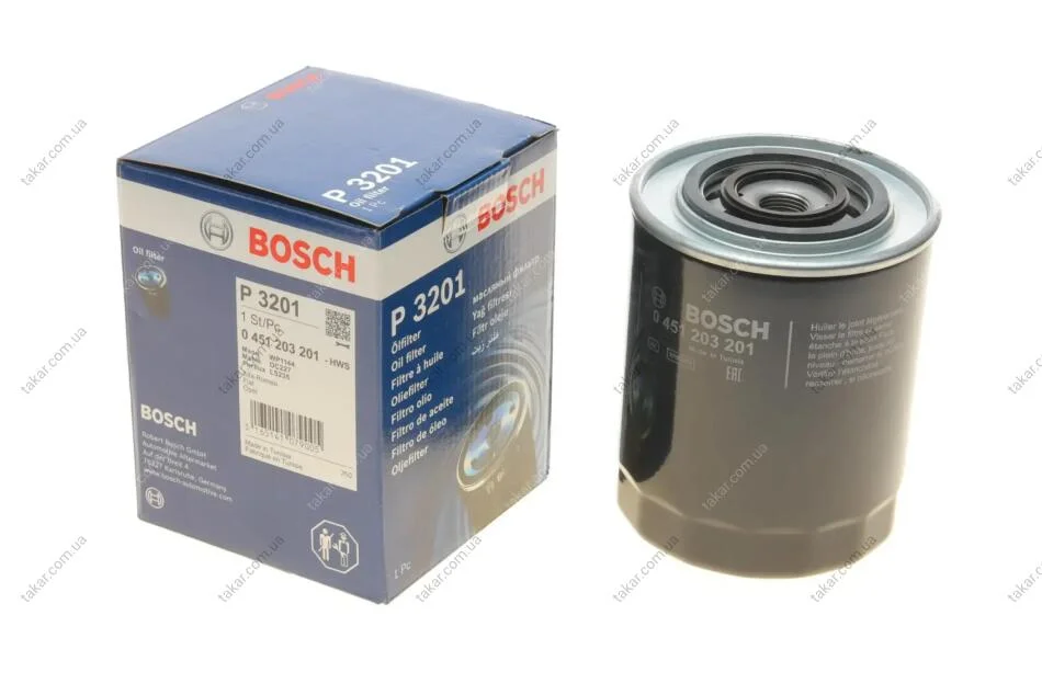 Масляний фільтр гвинт накручуваний BOSCH 0 451 203 201 (фото 1)