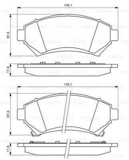 Гальмівні колодки дискові BOSCH 0986424466