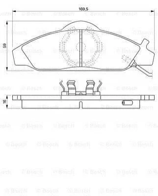 Гальмівні колодки передні дискові BOSCH 0986424551 (фото 1)