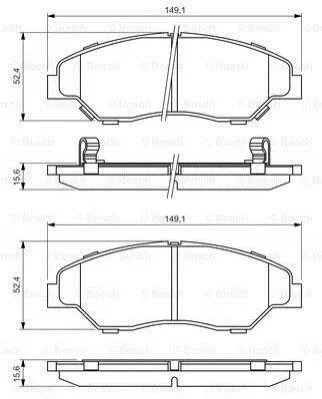 Тормозные колодки дисковые BOSCH 0986424696 (фото 1)