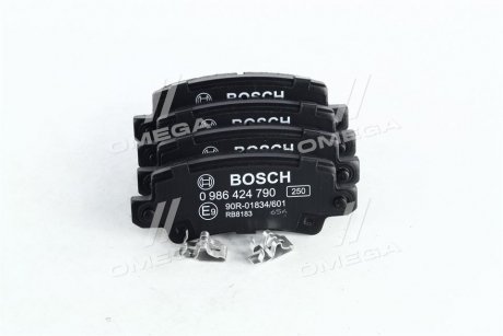 Гальмівні колодки дискові з акустичною системою попередження про знос BOSCH 0 986 424 790 (фото 1)
